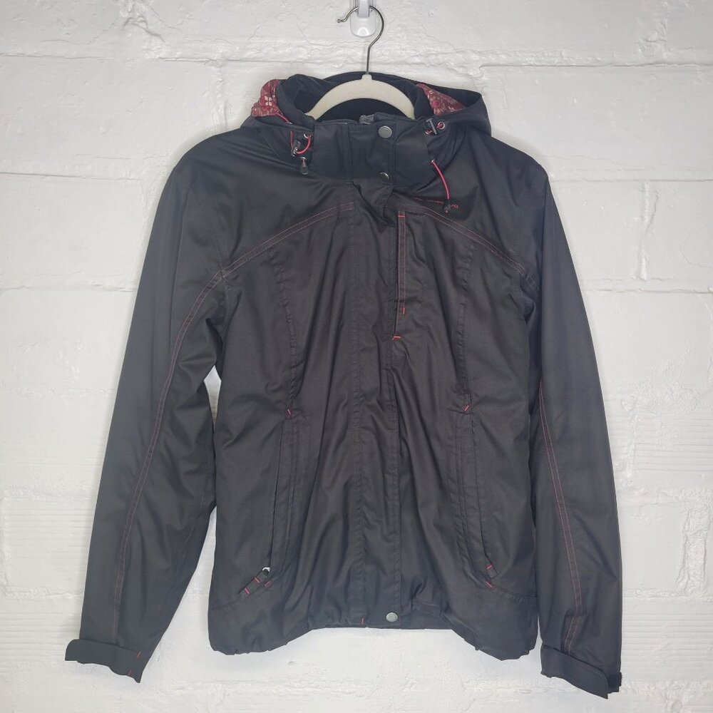 Decathalon Quechua Women's XS Jacket Waterproof Zip In Fleece Liner Black